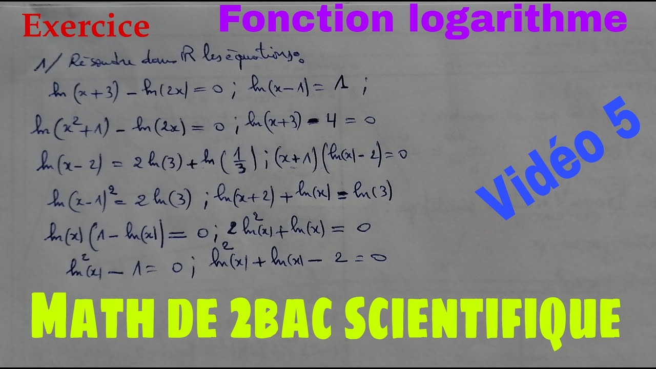 fonction logarithme......math de 2bac