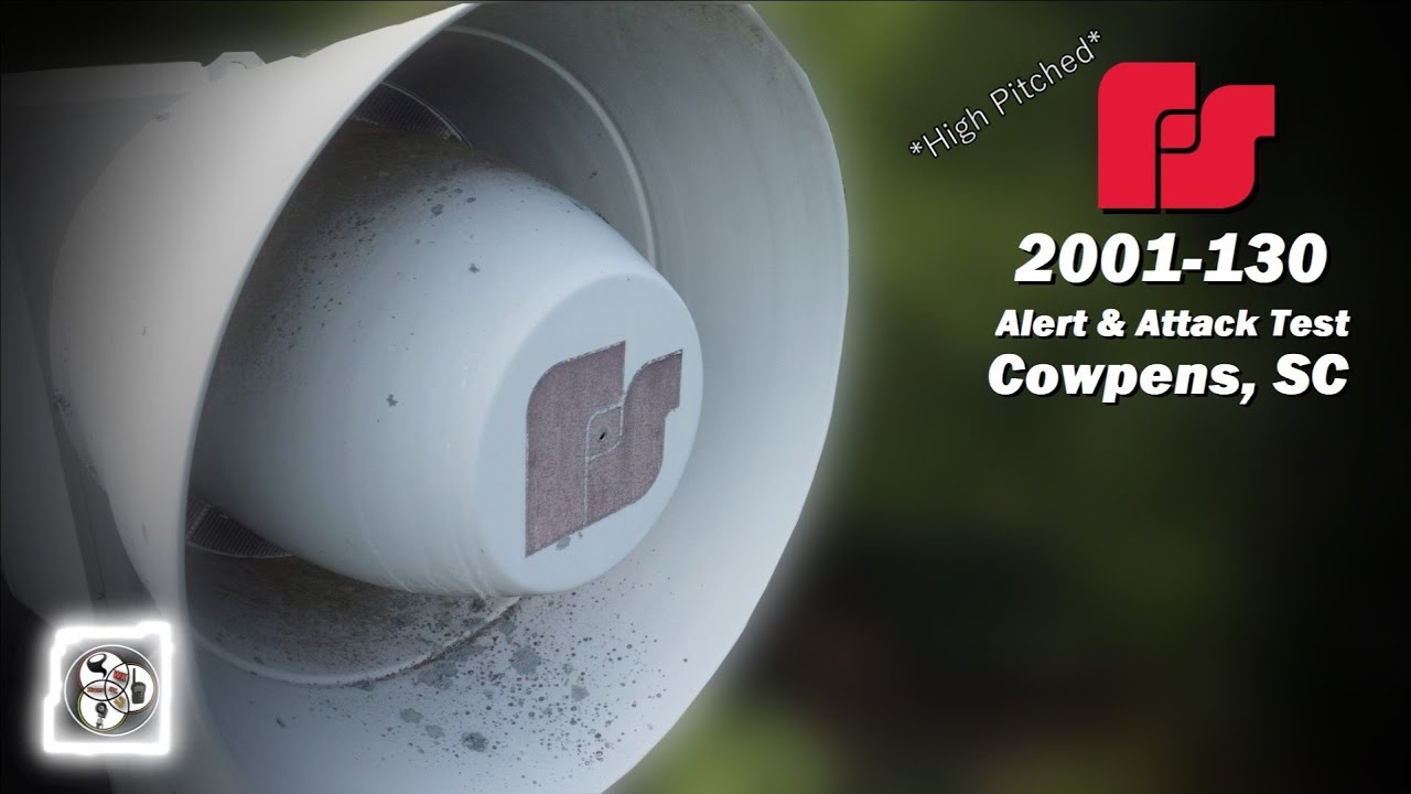 (High Pitched) Federal Signal 2001-130 Siren Test - Full Alert & Attack - Cowpens, SC