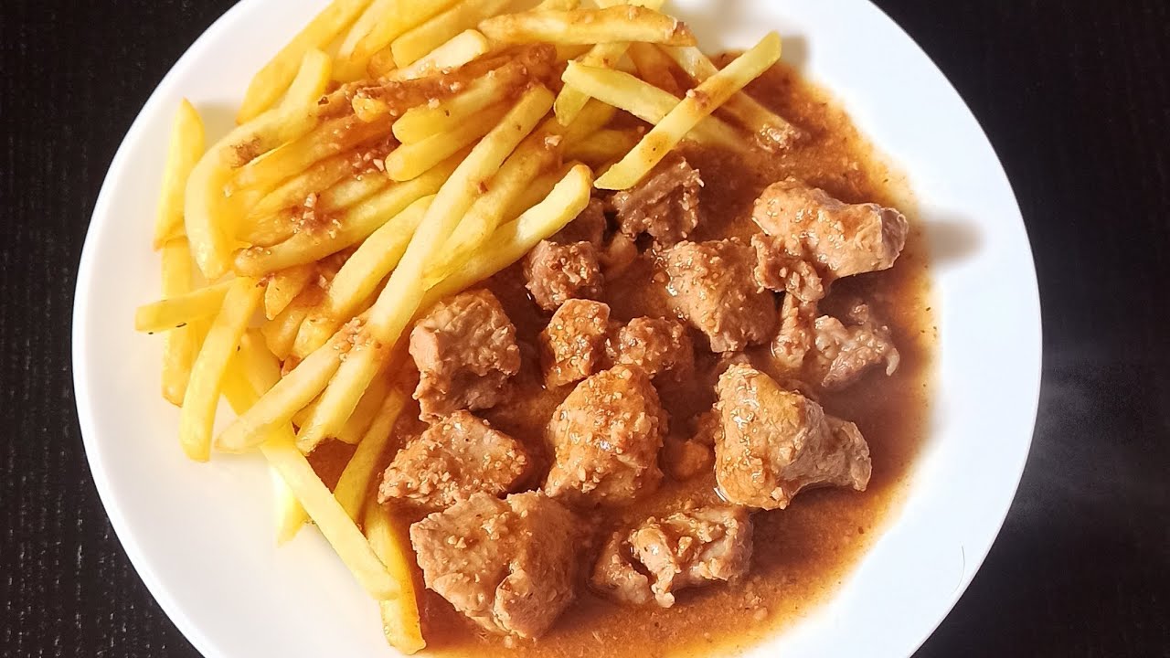 Carne al ajillo de Almería (ingredientes en la descripción)