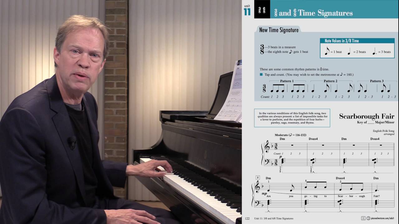 Unit 11: 3/8 and 6/8 Time Signatures (Adult Piano Adventures Book 2)