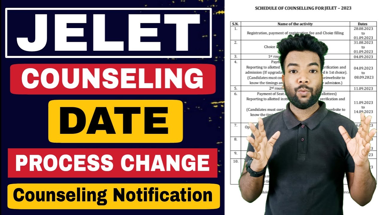 Finally JELET 2023 Counselling Date & Notification Published | New Big Change in Counselling Process
