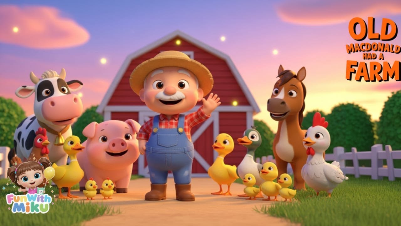 Old MacDonald Had a Farm EIEIO | Fun Animal Sounds & Sing Along for Kids| Nursery Rhyme #funwithmiku