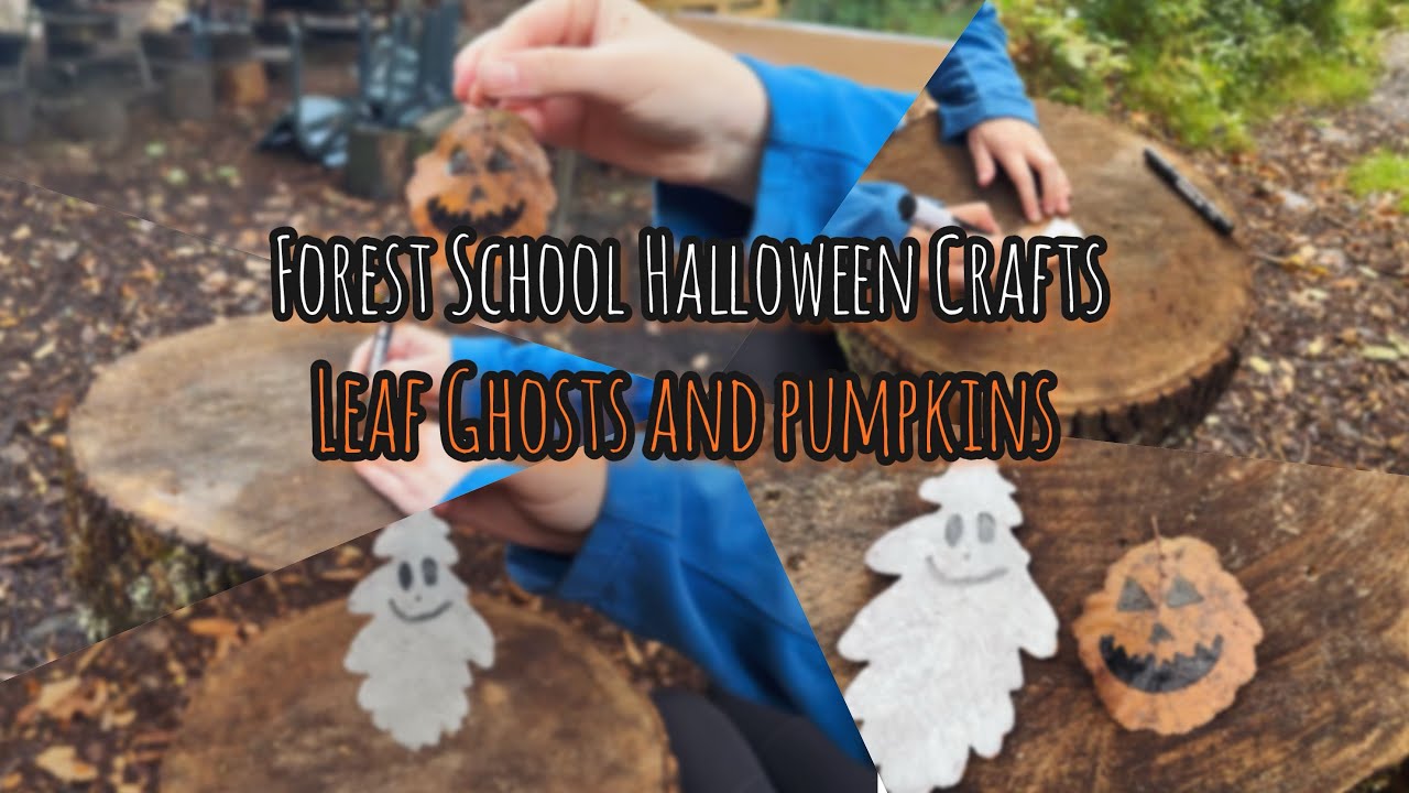 Forest School Halloween Craft Ideas for Kids | Leaf Ghosts & Pumpkins