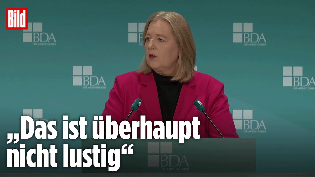 Arbeitgebertag: Bundesministerin B&auml;rbel Bas auf der B&uuml;hne ausgelacht