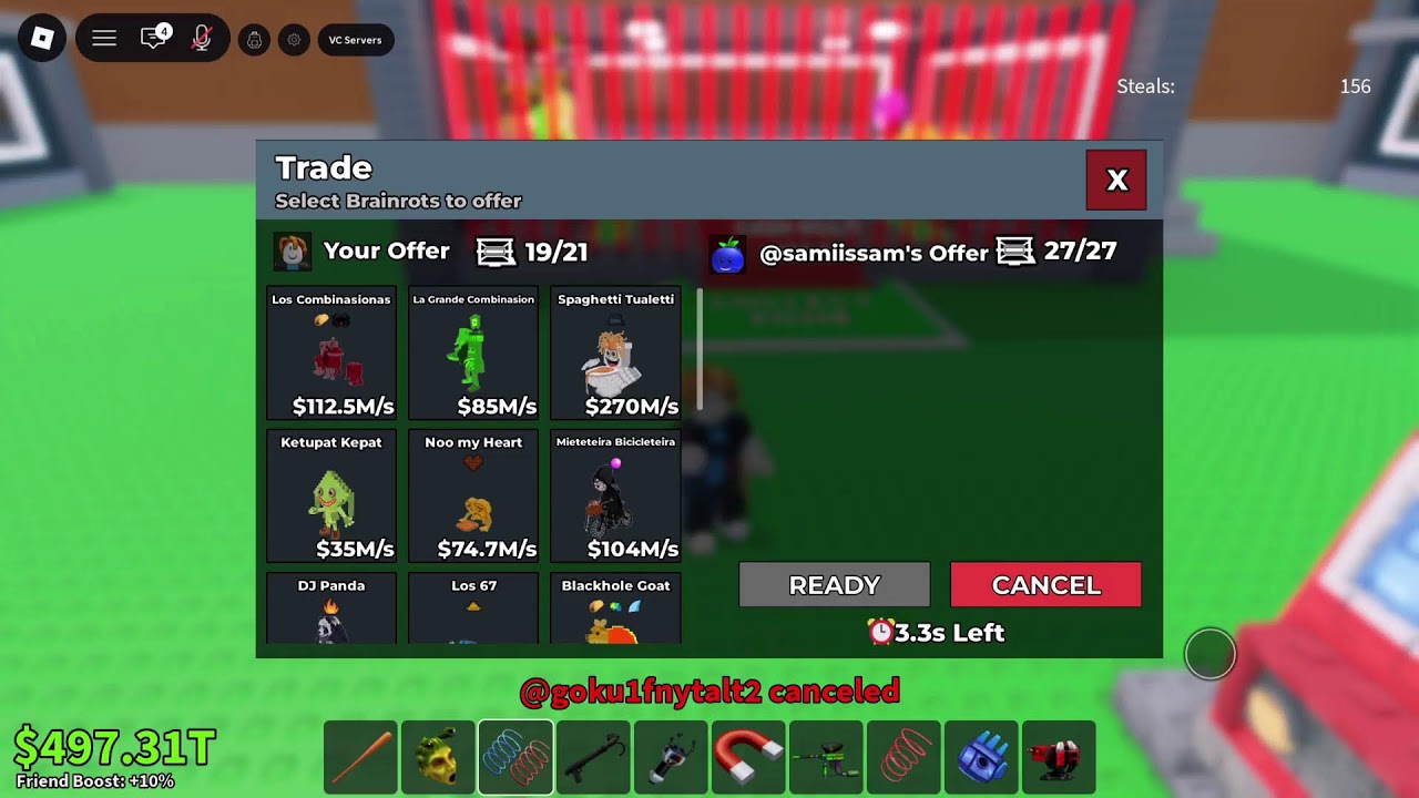 Trading on STEAL A Brainrot