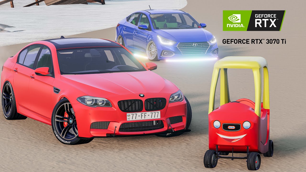 Lotu Şəminin Yeni Qırmızı F10 Oyuncaq Maşın İlə İki Təkər Qaldırmaq| BeamNG.Driver 