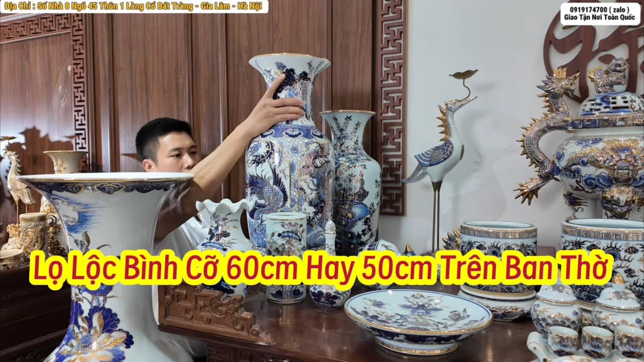 Ban Thờ 1m53 Và 1m75 Nên Dùng Cỡ Lọ Hoa Nào  , Xem Để Hiểu Rõ #gomsucaocap #dothocungcaocap