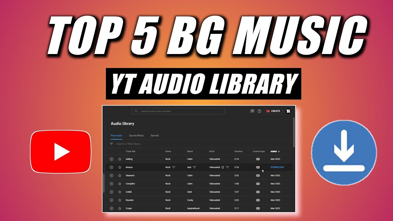 Top 5 Music From Youtube Audio Library  2022  #youtubeAudioLibrary