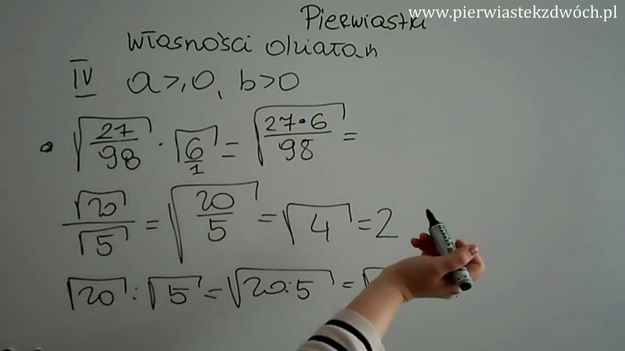 dodatkowe wzory dotyczące pierwiastków