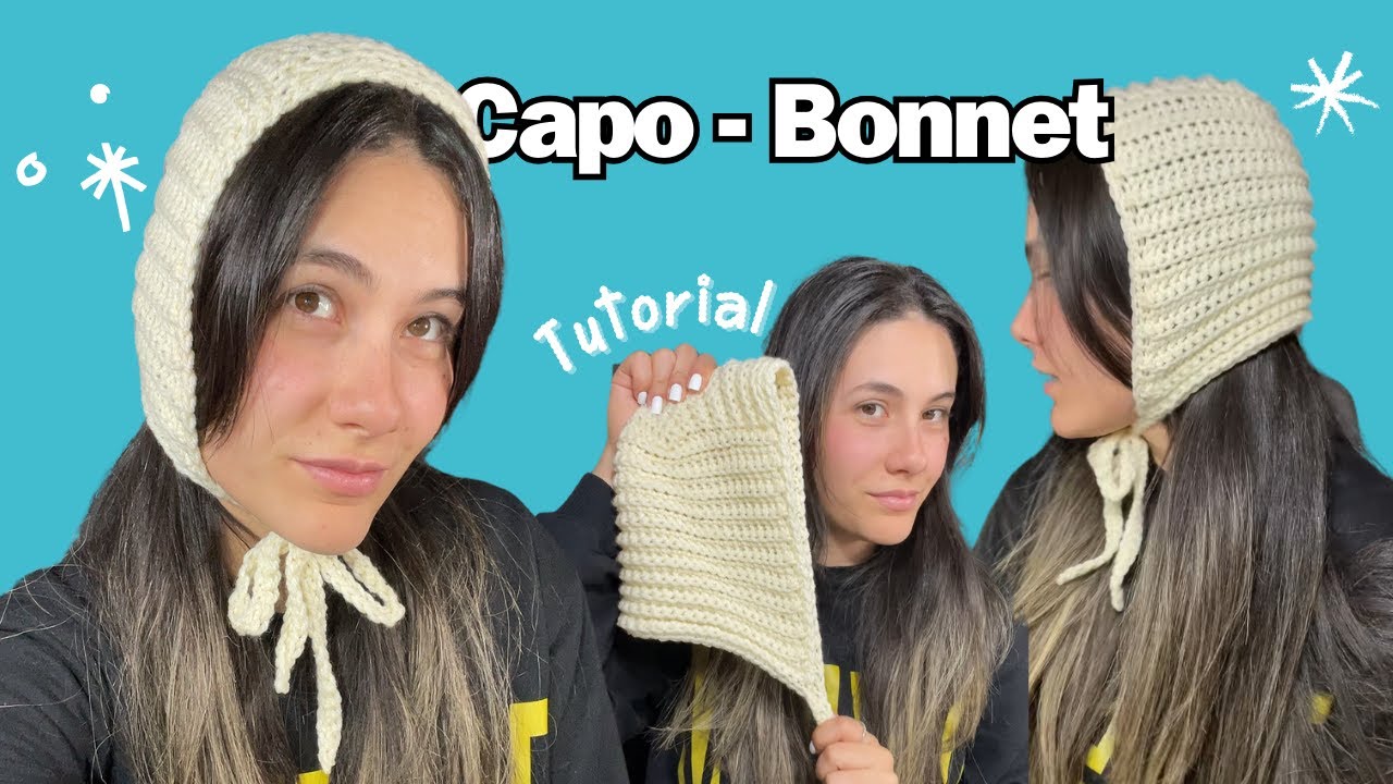 Capota Tejida a Crochet para Mujer(Bonnet)| Tutorial Hebras Crochet