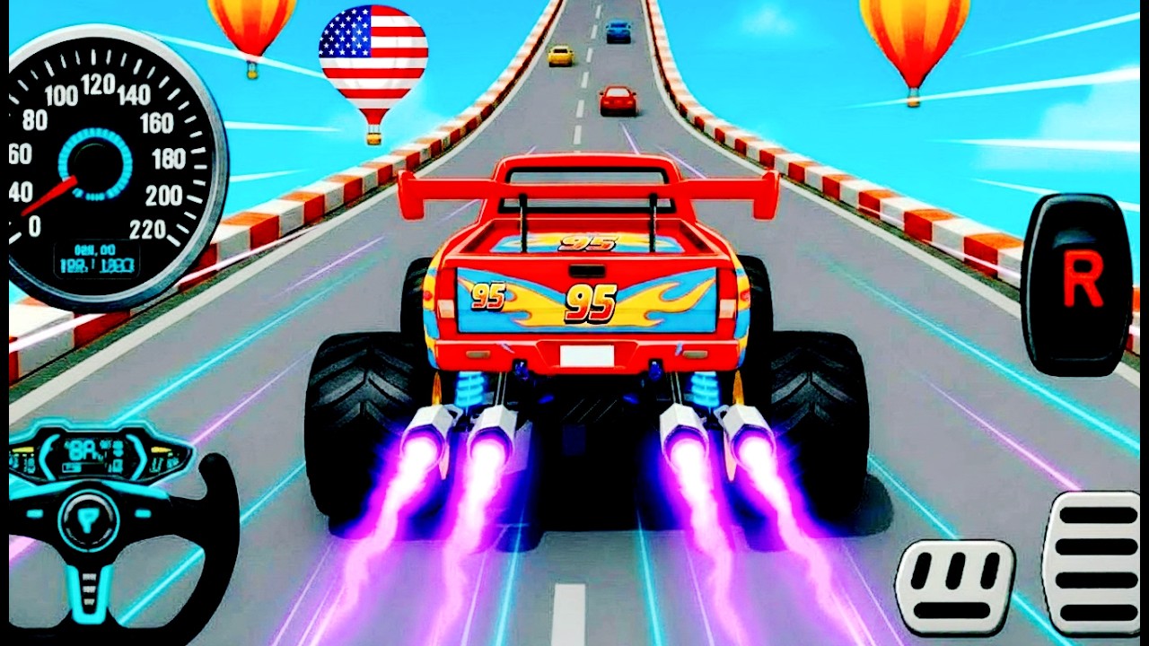 Mega Ramp Monster Car Racing 3D - Extreme Car Stunts -Android Gamepla #viral #monster truck