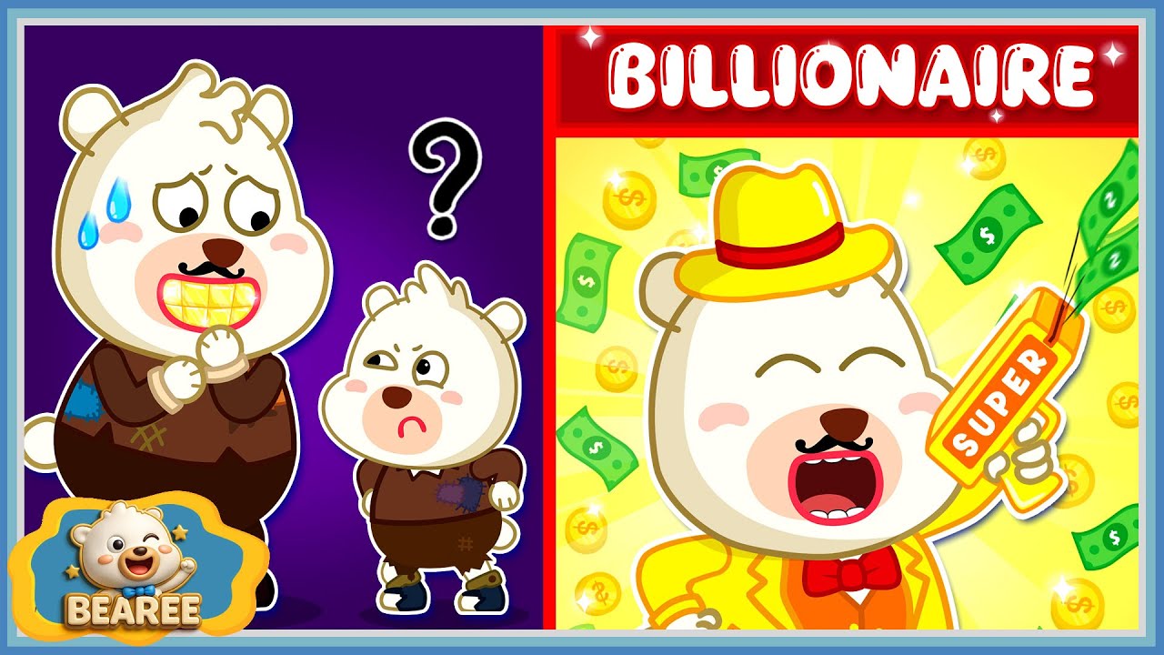Mr Bear Won The Jackpot Help Poverty Get A Better Life | Cartoon For Kids |  Bearee Bear