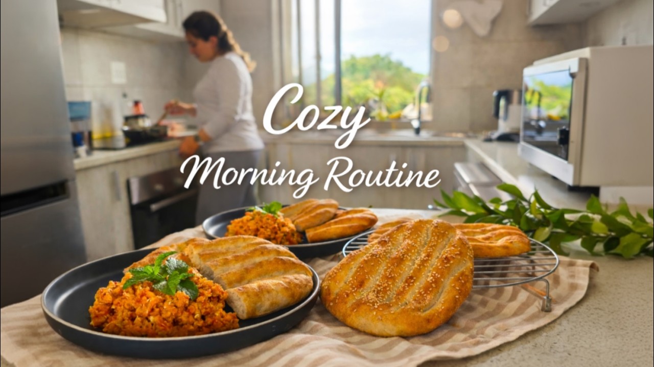 Cozy Persian Breakfast at Home | Homemade fresh Barbari Bread & Authentic Iranian Omelette🍳🥖