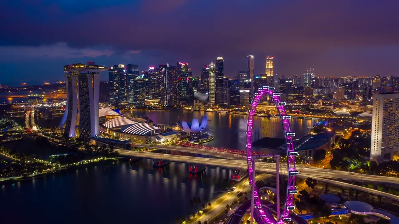 Aerial View Hyperlapse - 4K Singapore City Skyline | Free StockFootage Download