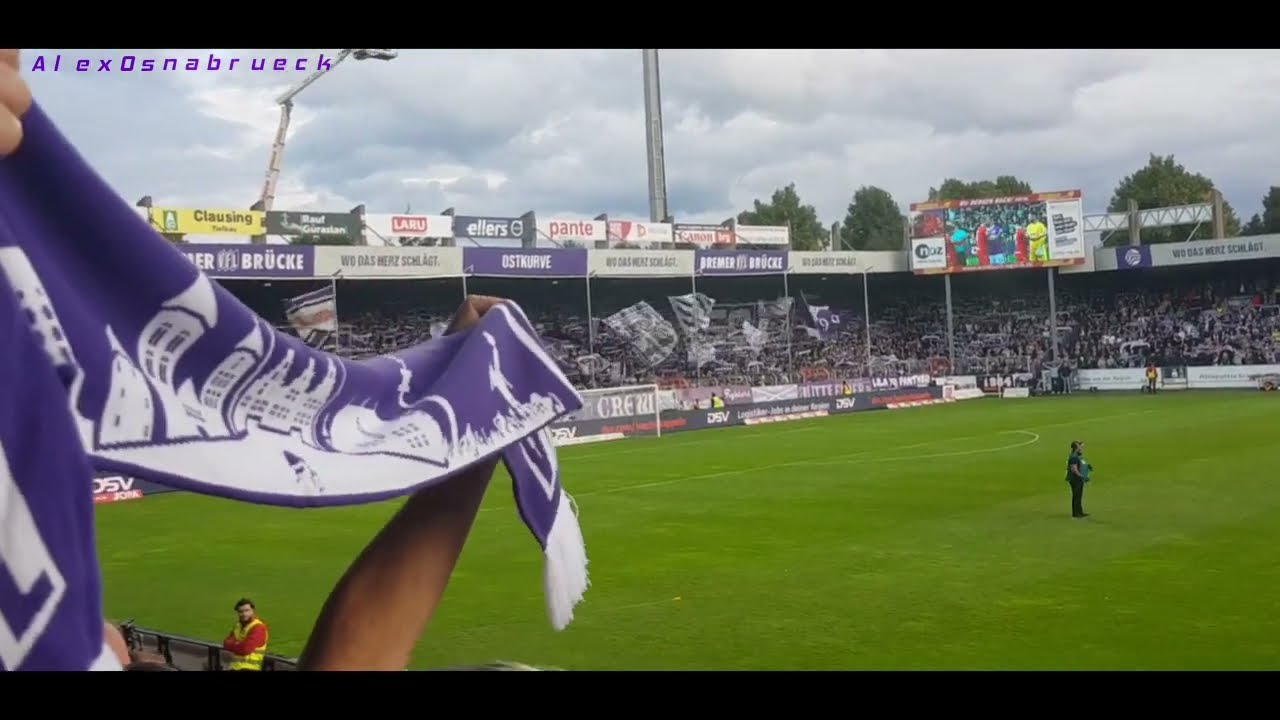 3. Liga: VfL Osnabrück - Rot-Weiss Essen: Pyro, Stimmung u. Simakala Tor