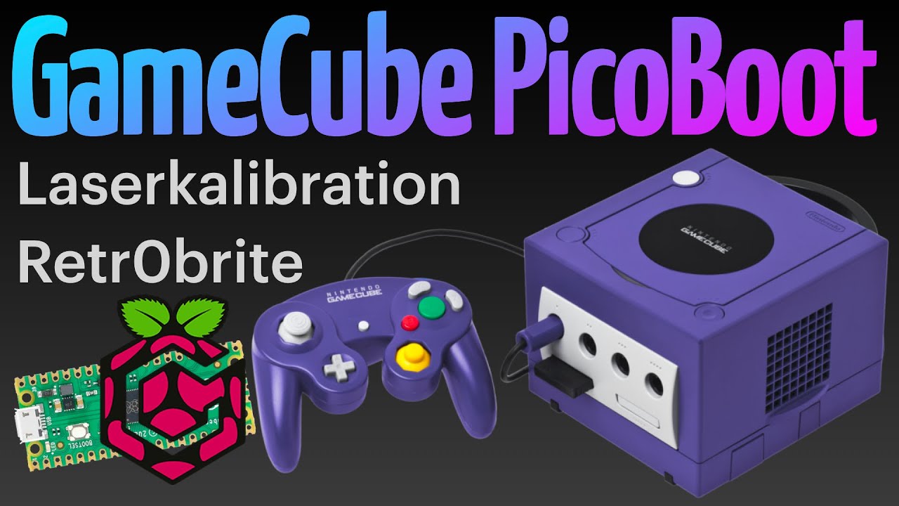 GameCube PicoBoot (open-source Modchip), Laserkalibration, Retr0brite, Swiss