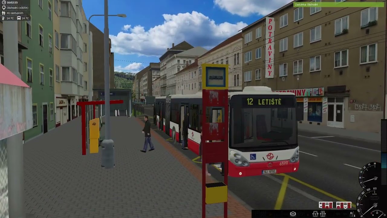 Linka 12 na Letiště Bez mluvení upravený vůz