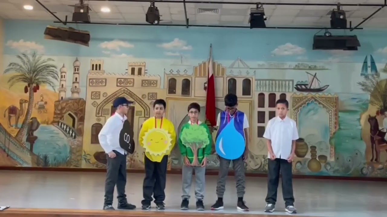 مسرحية احتياجات شجرة - عملية البناء الضوئي - مدرسة قلالي الابتدائية للبنين