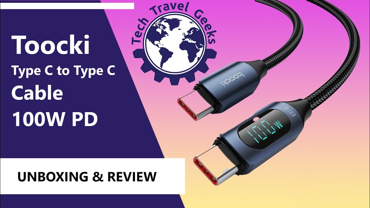 Кабель Toocki Type C-Type C 100 Вт PD с функцией быстрой зарядки с AliExpress — распаковка и обзор