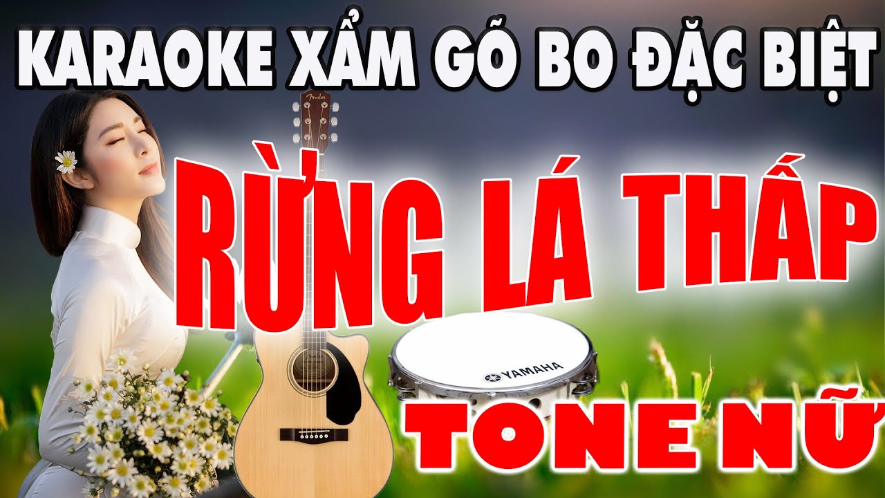Karaoke Rừng Lá Thấp Xẩm Gõ Bo Nhạc Sống Tone Nữ Karaoke Gõ Bo Guitar