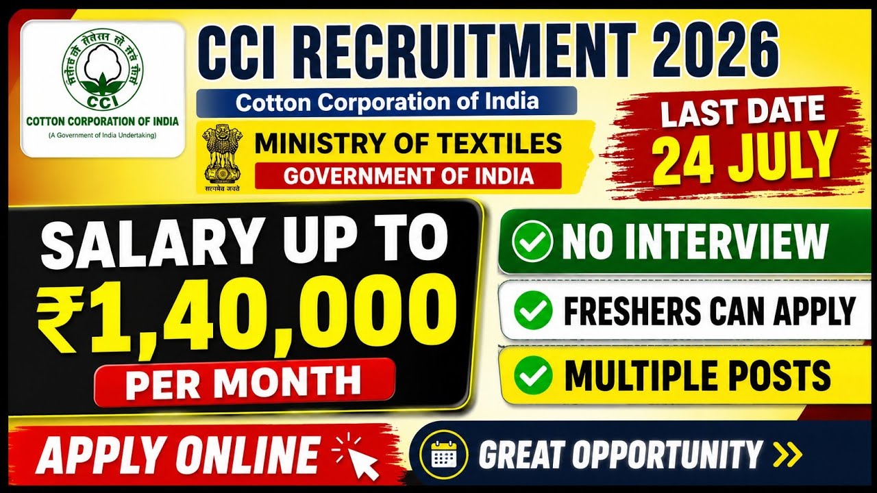 Ministry of Textiles Recruitment 2026 🔥 Salary ₹1.40 Lakh | No Interview | Freshers Can Apply