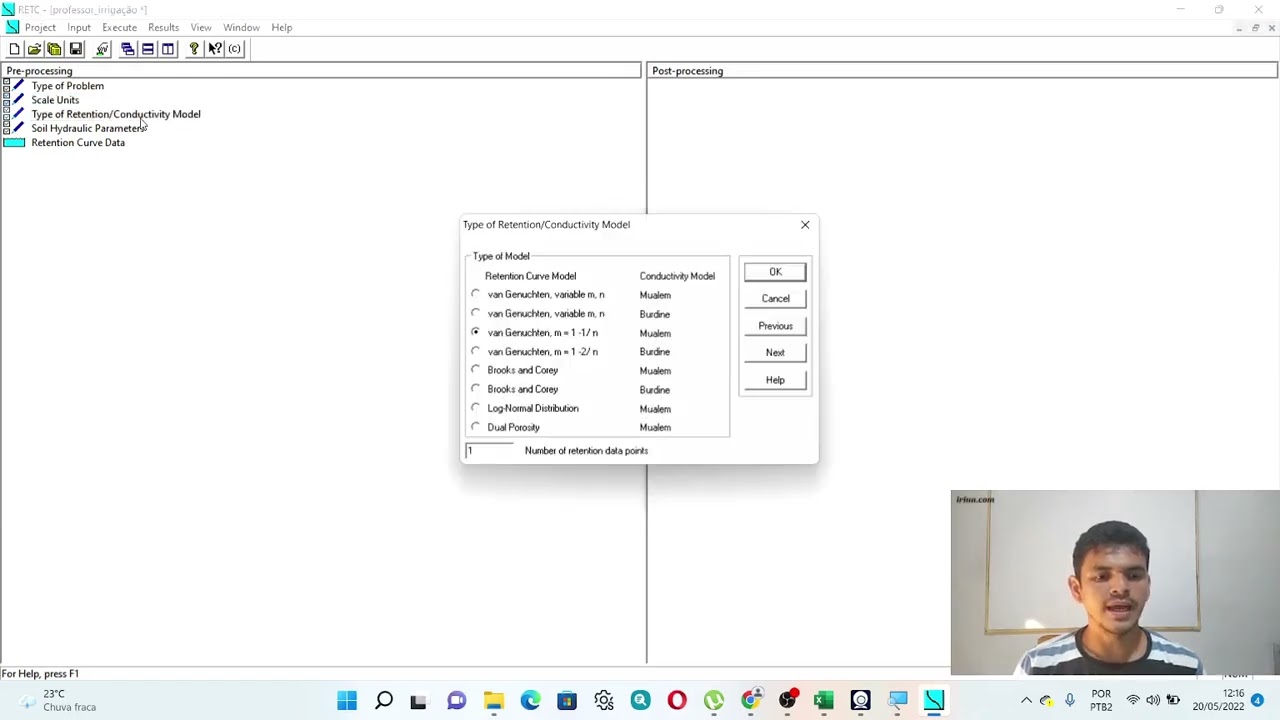 Como determinar os par&acirc;metros da curva de reten&ccedil;&atilde;o com o software RETC.