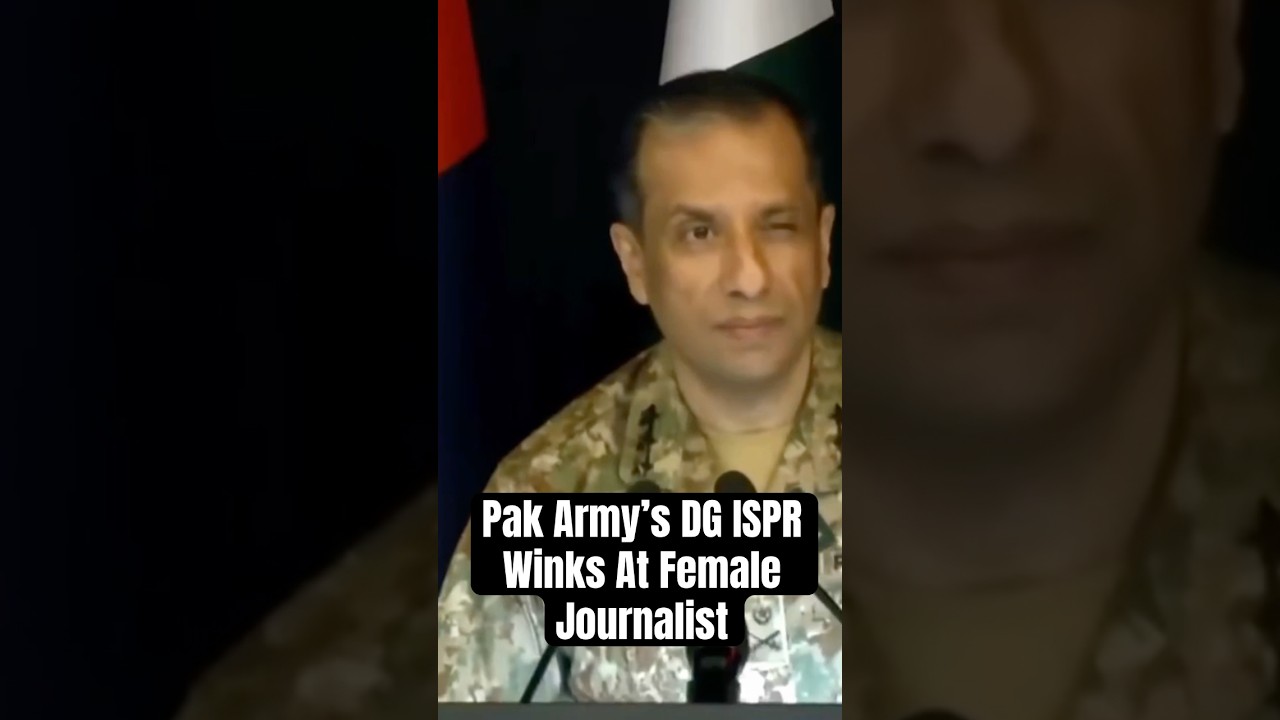 #Shocking Pakistan Army&rsquo;s DG ISPR Shamelessly Winks At Female Journalist #pakistan #viral