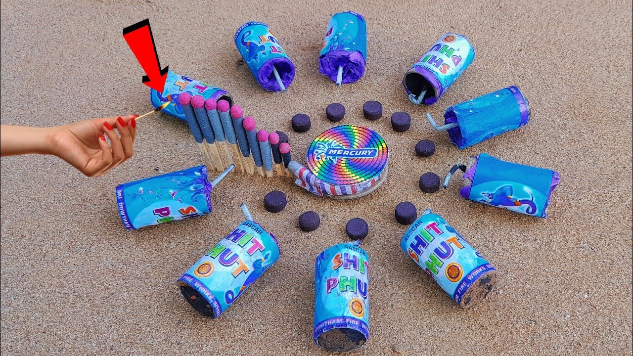 Matchstick chain reaction with fireworks firecracker testing 2022 stash