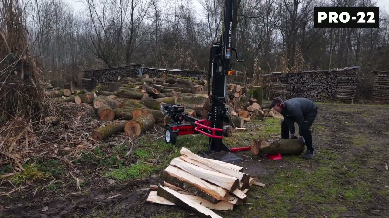 PRO-22 LS20V Kloofmachine - Benzine / 20 ton / Klooflengte 110 cm / Max. Ø 50 cm (houtklover)