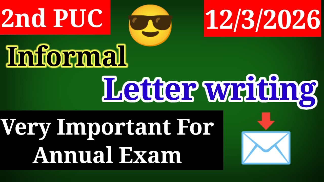 2nd PUC Hindi Letter Writing For Annual Exam 2026 Karnataka Board 
