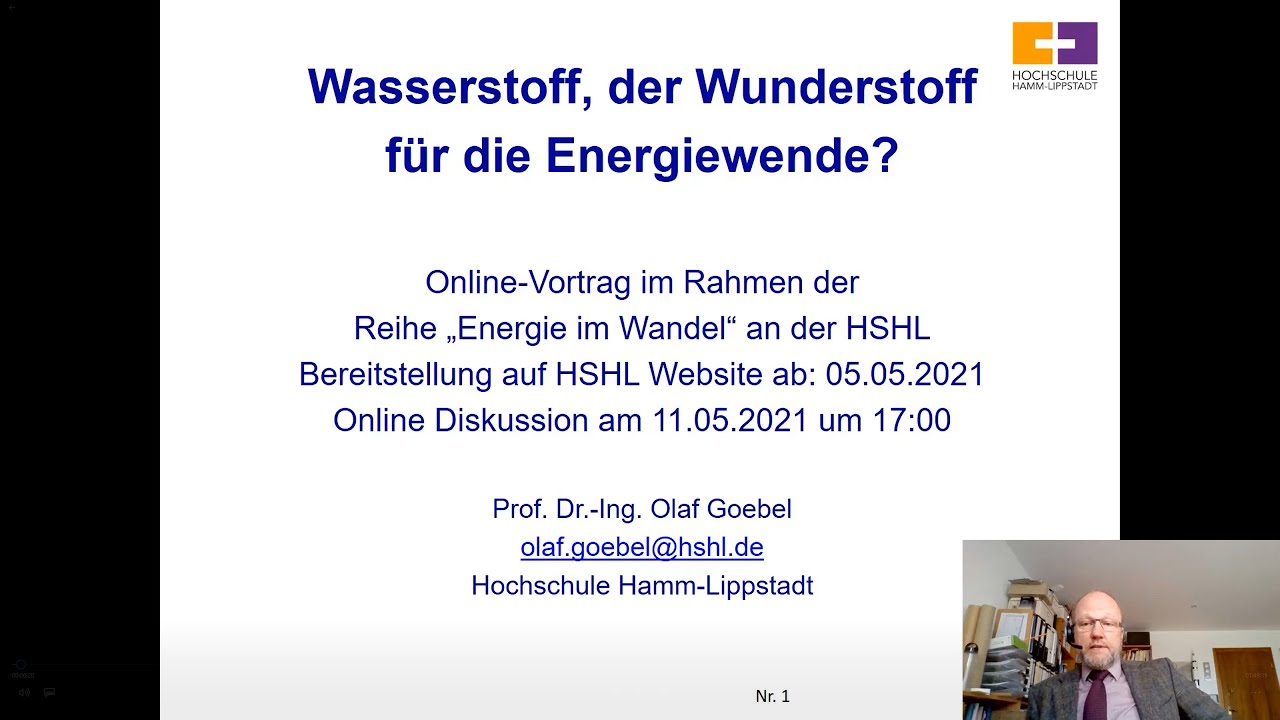Wasserstoff, der Wunderstoff für die Energiewende? - Vortrag von HSHL-Professor Olaf Goebel