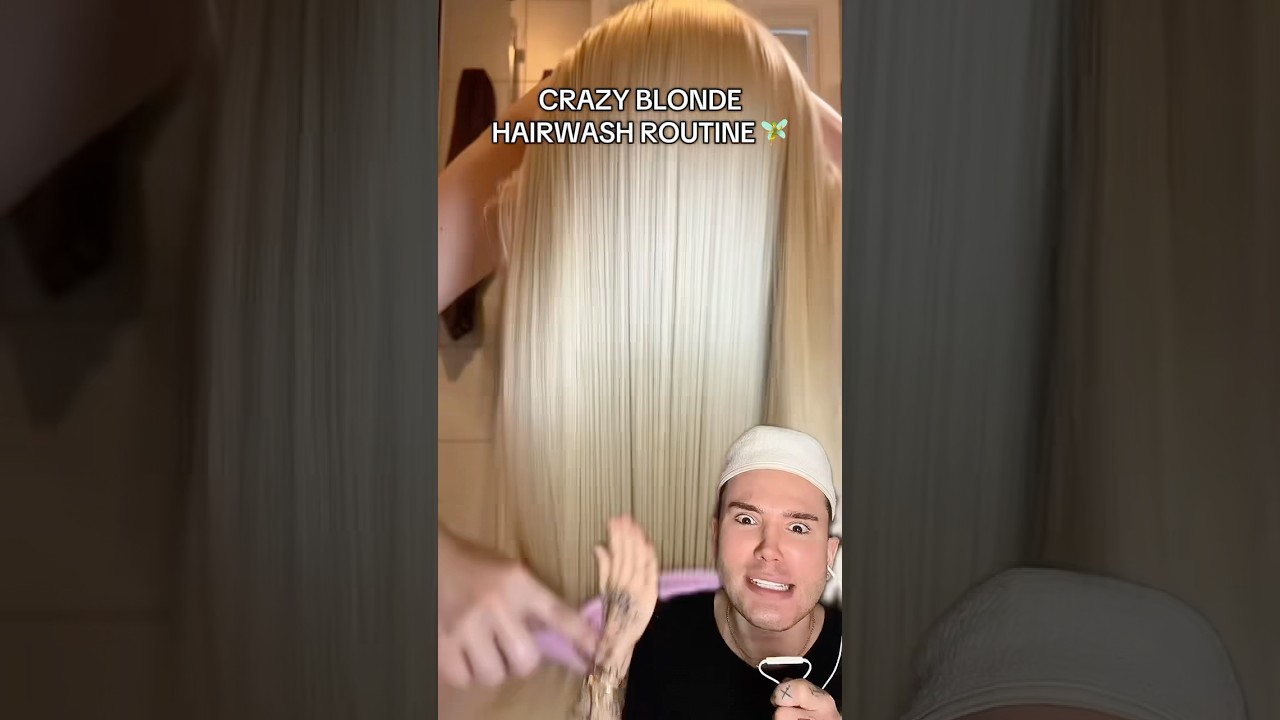 CRAZY BLONDE HAIRCARE ROUTINE!😱 #haircare #hairstyles #hairtutorial #hairgrowth #haircolor #blonde