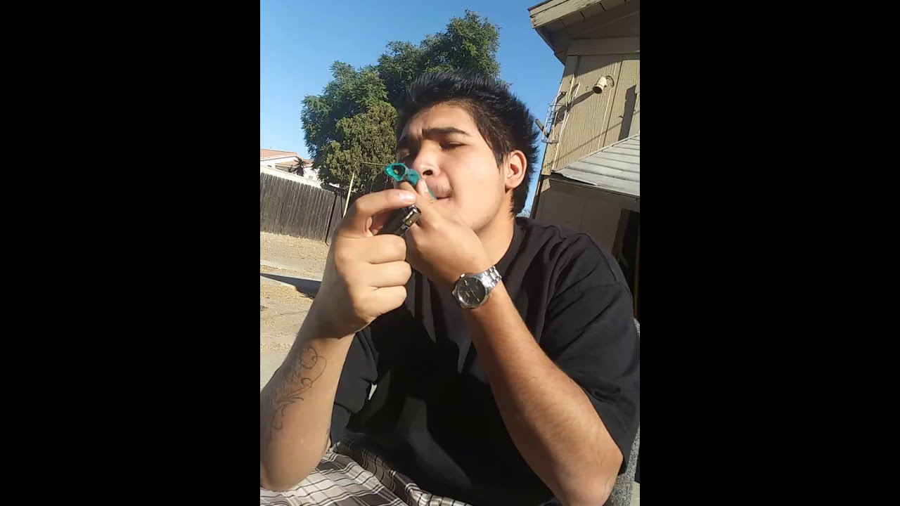 Smoking out of a fruit roll up candy