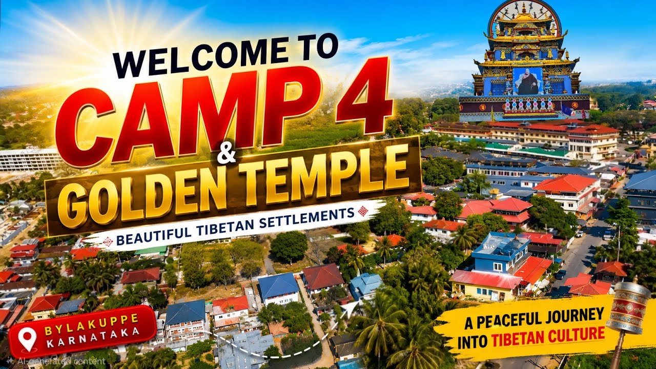 Camp 4 & Golden Temple Bylakuppe From Above | Namdroling Monastery Drone 4K