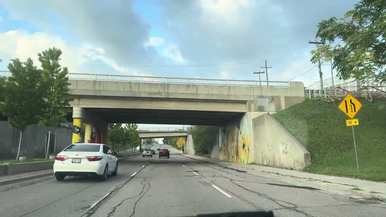 Driving in north york toronto Ontario canada 