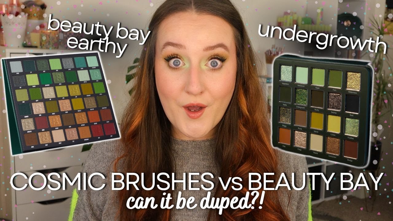 COSMIC BRUSHES UNDERGROWTH vs BEAUTY BAY EARTHY EYESHADOW PALETTES! Comparison Swatches