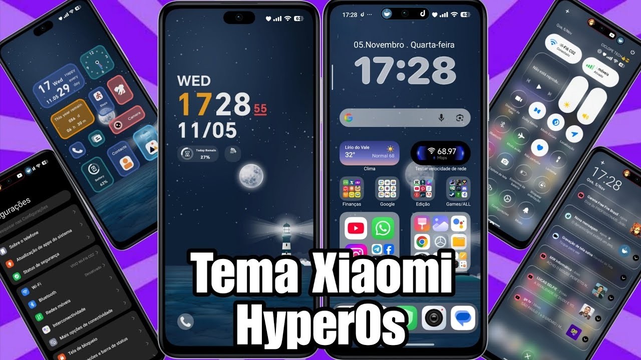 Novo Tema Xiaomi Ícones e Control Center Estilo HyperOs 3 Liquid Glass @CiclopeTech