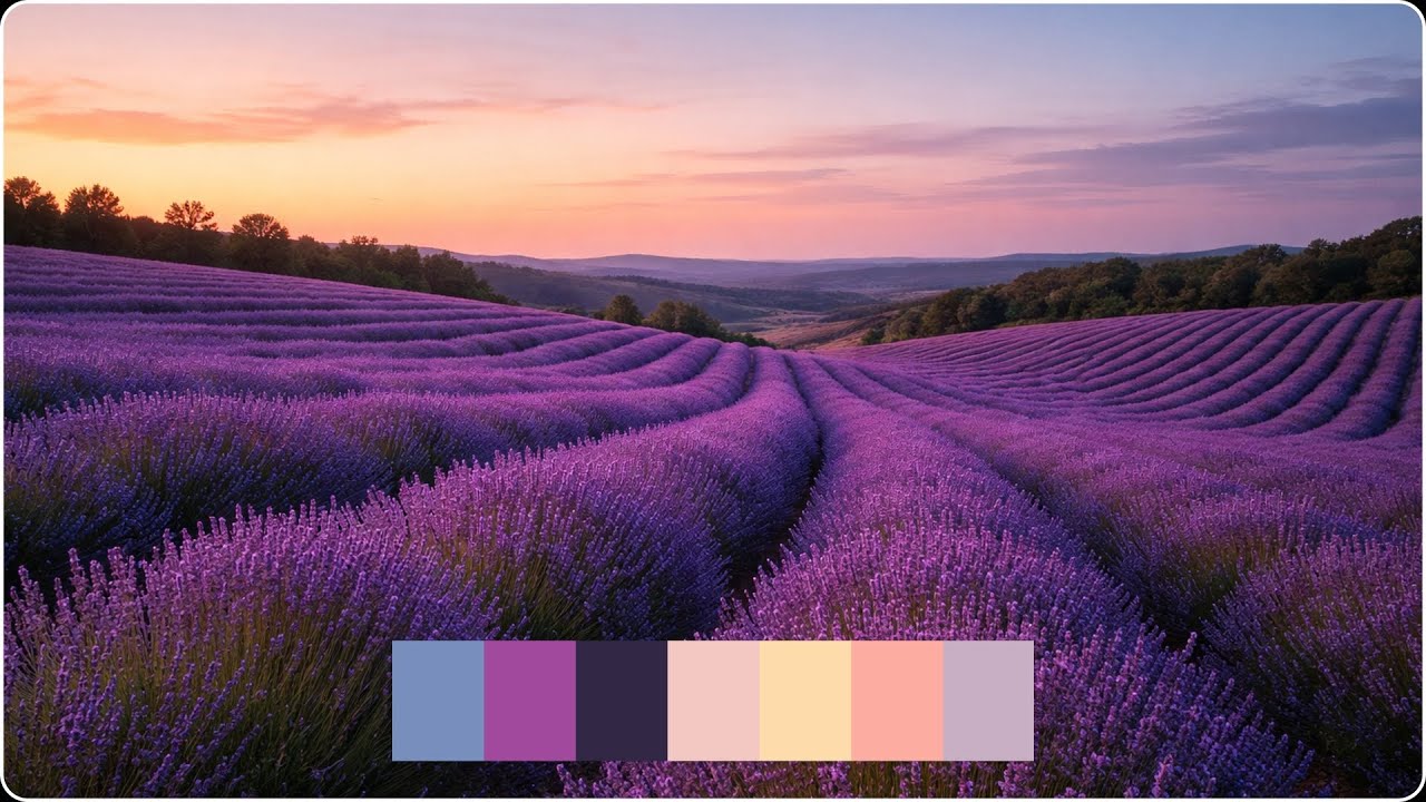 Lavender Hills at Dusk — Cinematic Color Palette | Color Vibe Archive