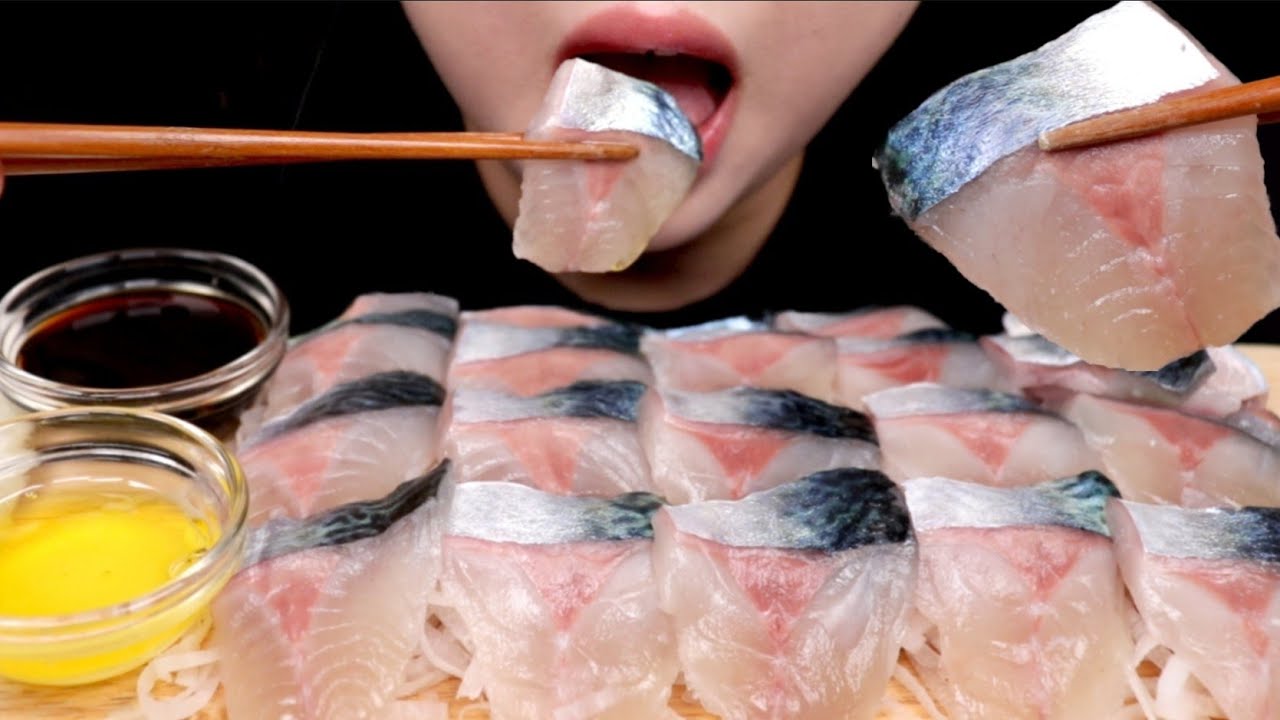 ASMR MACKEREL SASHIMI 고등어회 리얼사운드 먹방 EATING SOUND MUKBANG