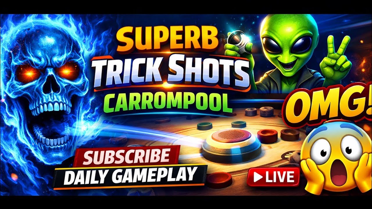 🦁🔥OMG Indirect Trickshots😱👽💥#Er Nilstar Yt Carrompool Live@ernilstargaming#subscribe