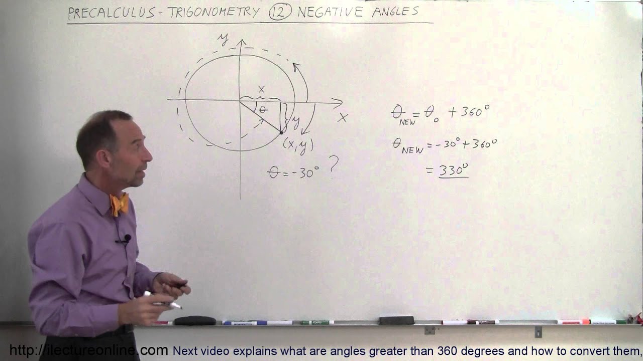 TRIGONOMETRY 1 (PRECALCULUS) (12 of 54) What Are Negative Angles?