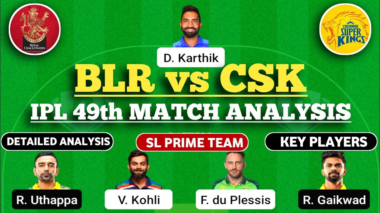BLR vs CSK Dream11 Team || IPL 2022 T-20 Dream11|| BLR vs CSK || BLR vs CSK Prediction