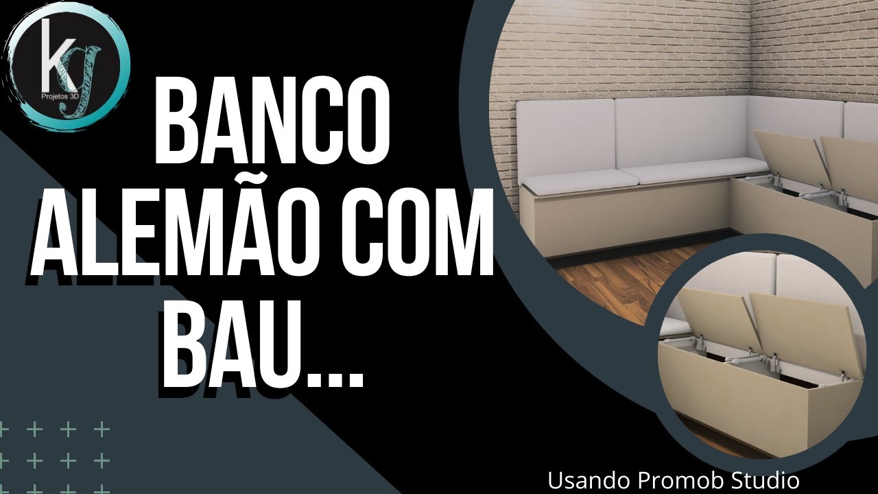 BANCO ALEMÃO COM BAÚ. [KG projetos3D - Promob] - Kleber Giuliano