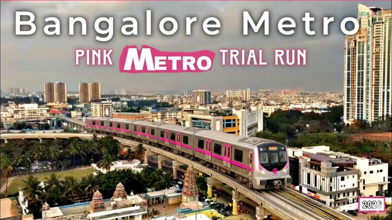BANGALORE |Pink Line Metro Trial Run Today Awesome Kalena Agrahara (south) to Nagawara (north)