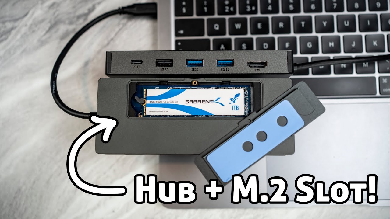 SABRENT USB C Hub 6-Port Dock with M.2 SSD Slot | Ultimate Travel Hub!