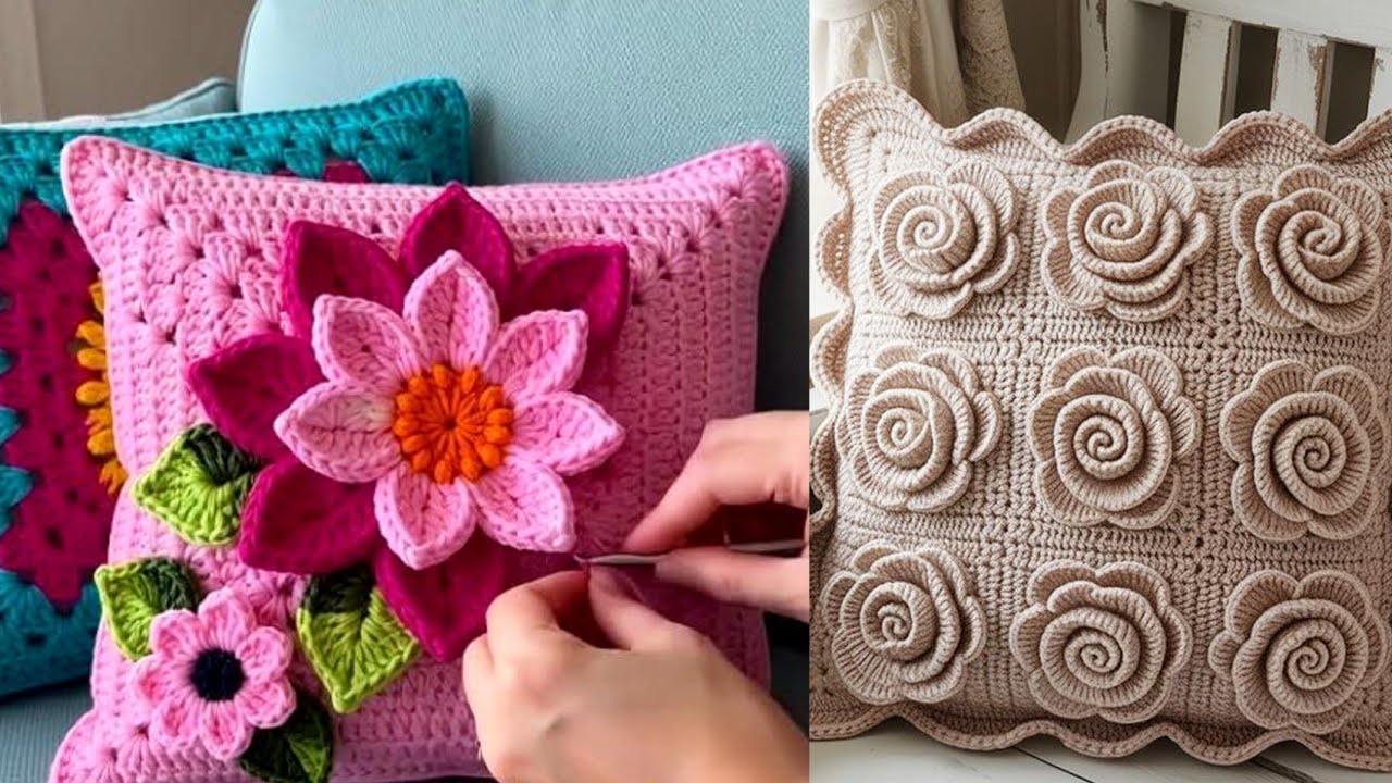 Luxury Style Crochet Pillow Covers Ranking List//Creative Crochet Flower Cushions That Look Amazing
