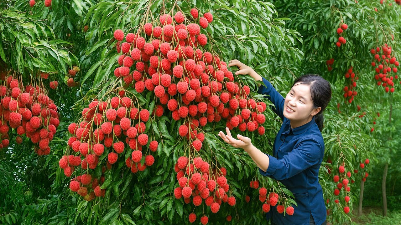 Harvesting ripe lychees and bringing them to the market to sell | Ella Daily Life