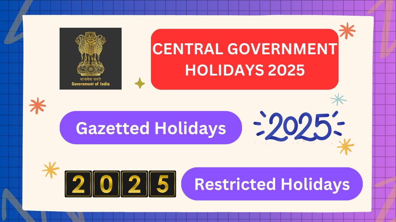 Central Government Holiday List 2025 || Government Holidays 2025 #advayainfo