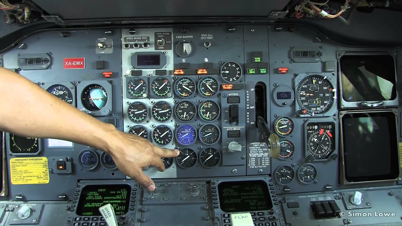 Boeing 737-375 Preflight cockpit tour.