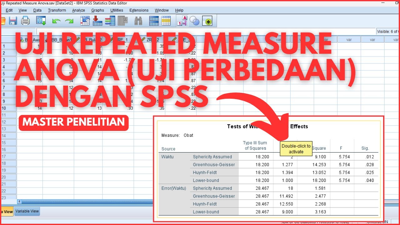 Cara Uji Repeated Measure ANOVA di SPSS Lengkap dengan Interpretasi